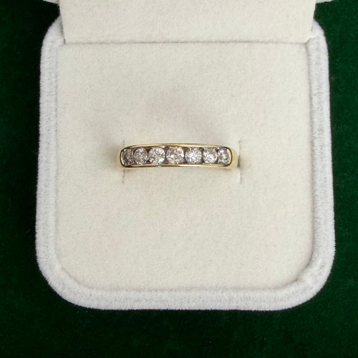 Vintage 7 Stone Half Eternity Diamond Ring (18k Yellow Gold)