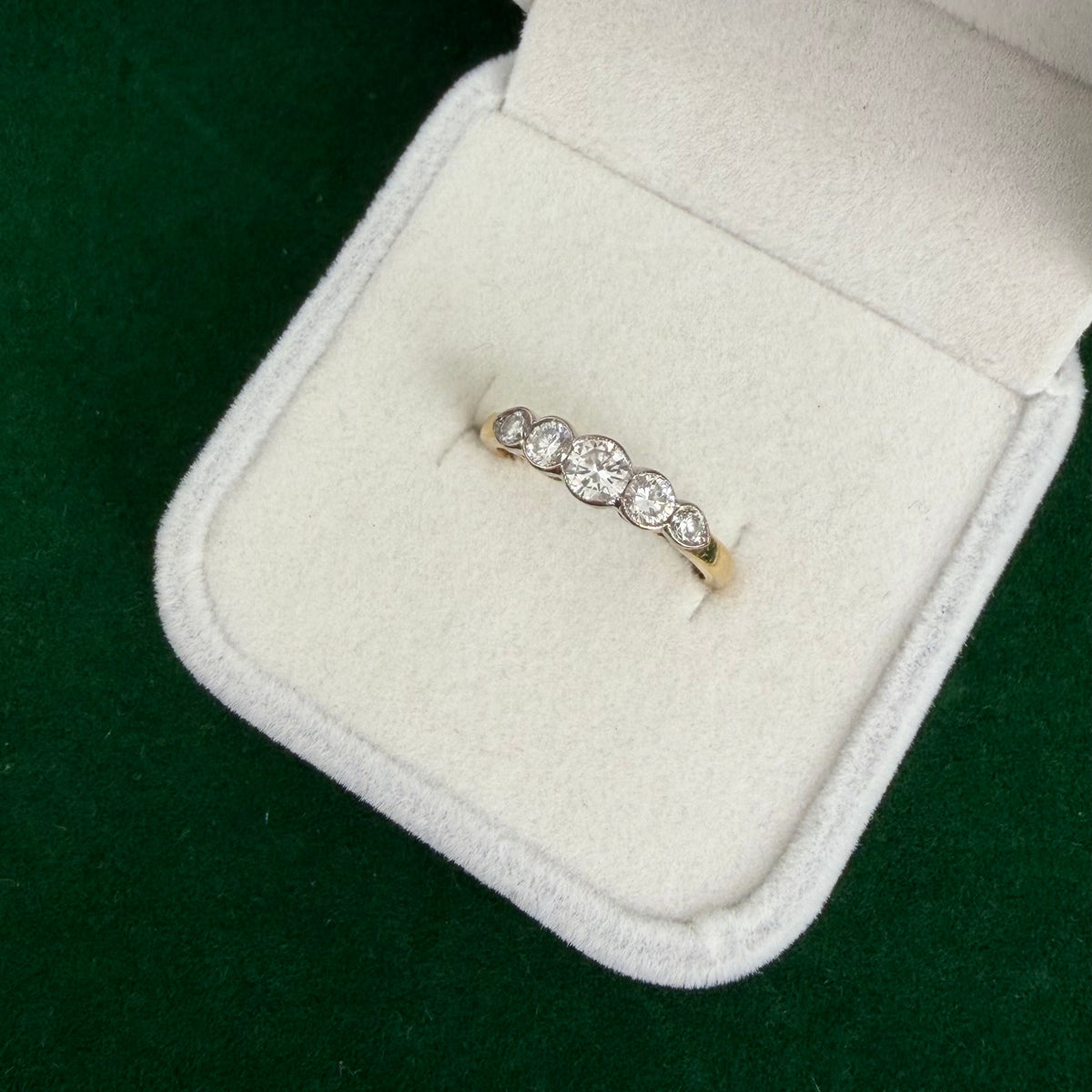 Vintage 5 Stone Half Eternity Diamond Ring (18k Yellow Gold)