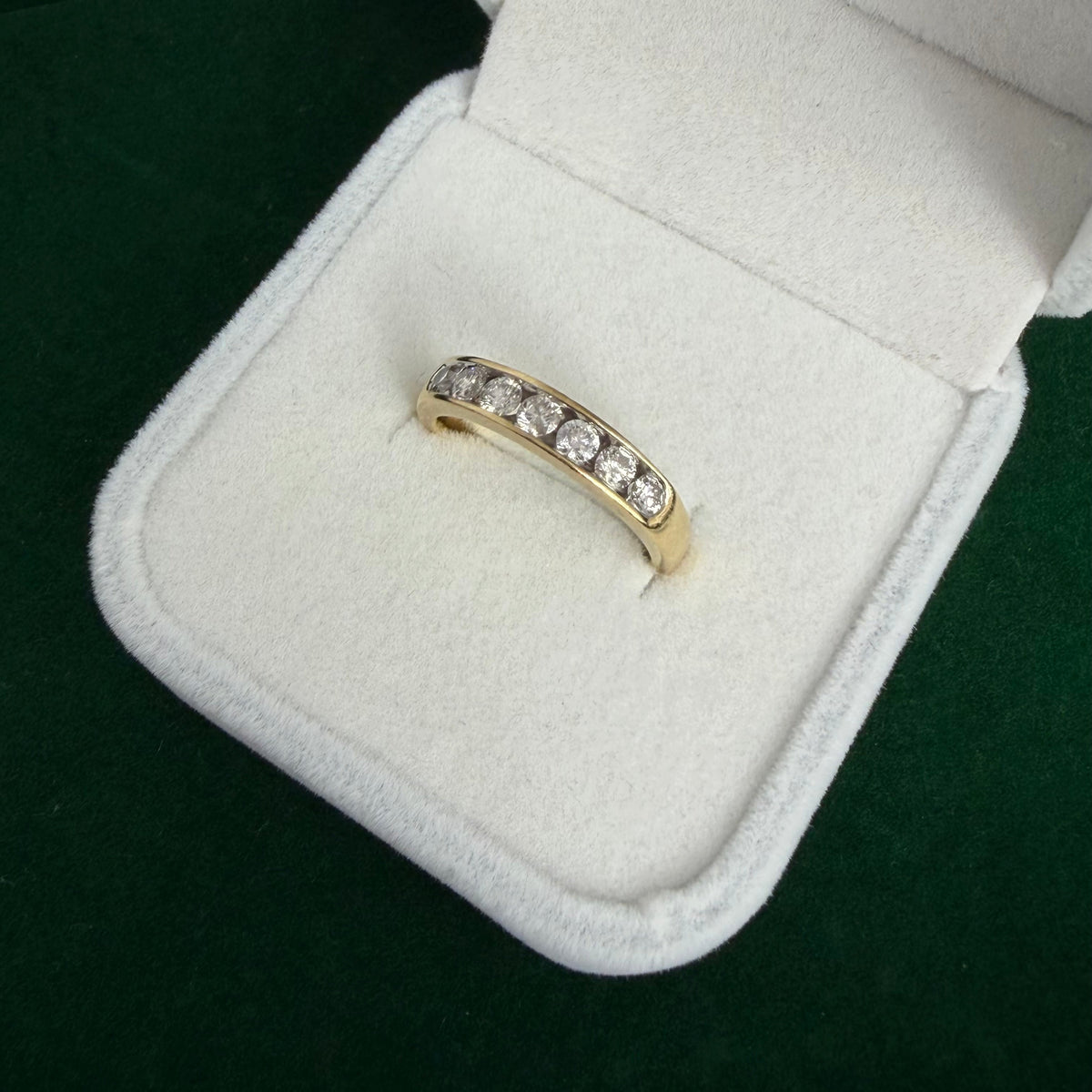 Vintage 7 Stone Half Eternity Diamond Ring (18k Yellow Gold)