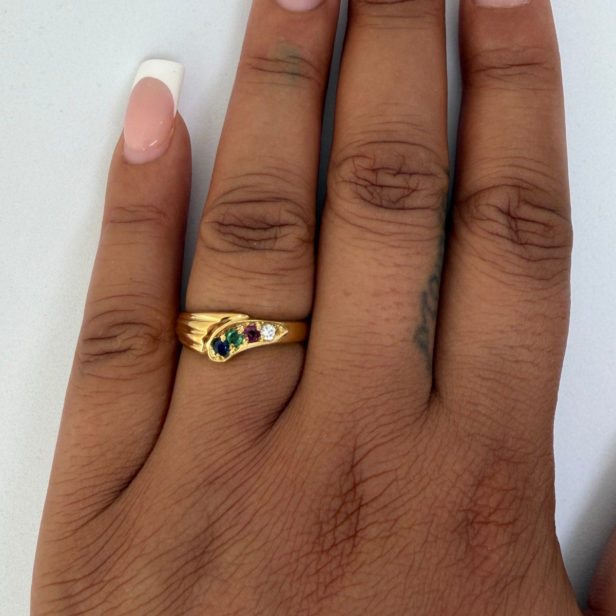 Vintage 4 Gemstone Ring (14k Yellow Gold)