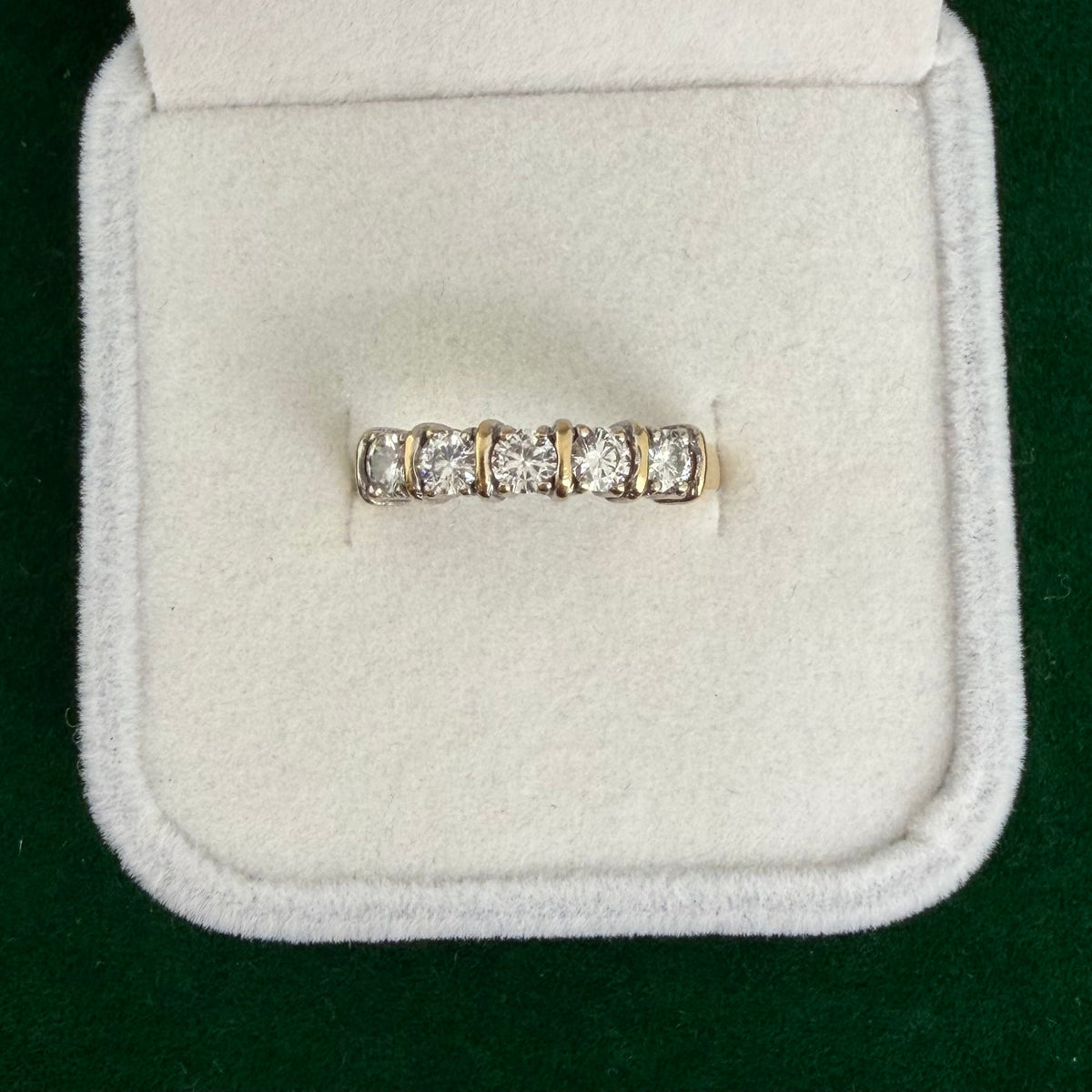 Vintage 5 Stone Round Cut Diamond Ring (18k Yellow Gold)