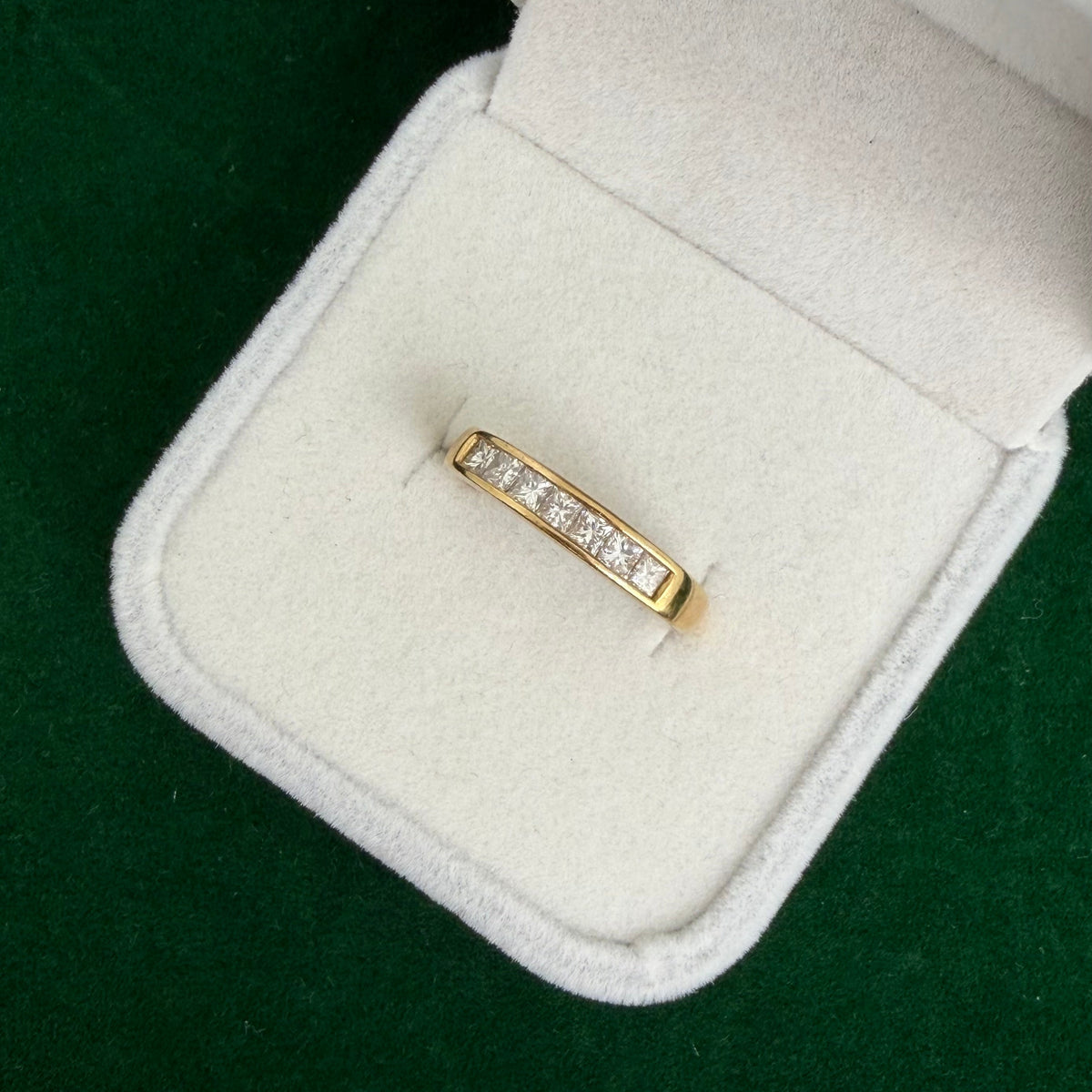 Vintage Half Eternity Diamond Ring (18k Yellow Gold)