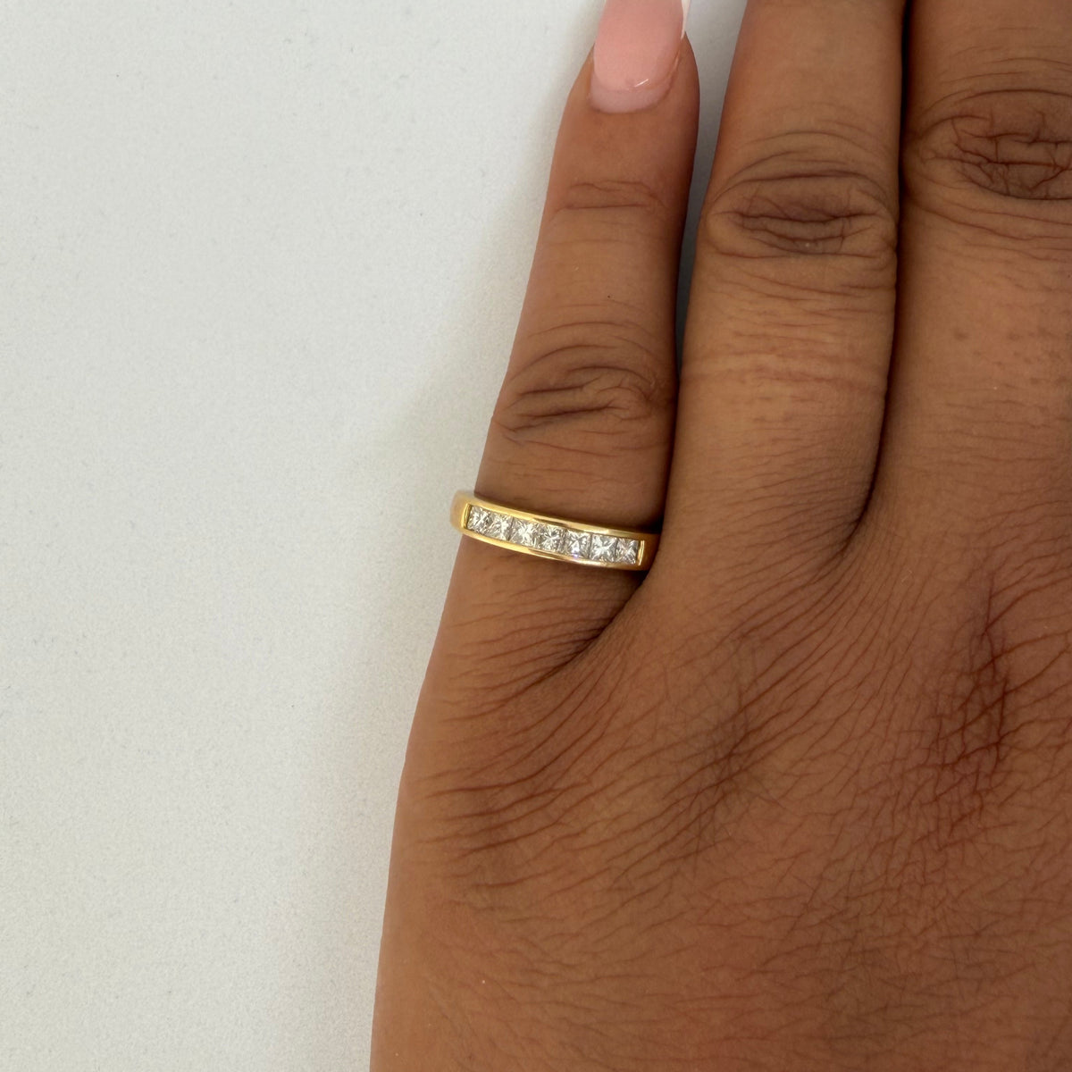 Vintage Half Eternity Diamond Ring (18k Yellow Gold)