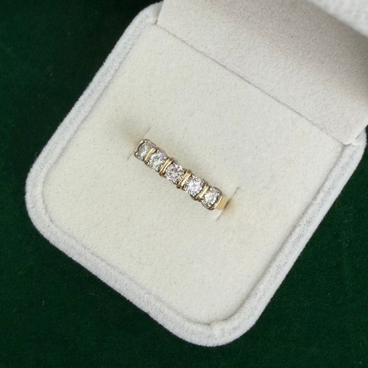 Vintage 5 Stone Round Cut Diamond Ring (18k Yellow Gold)