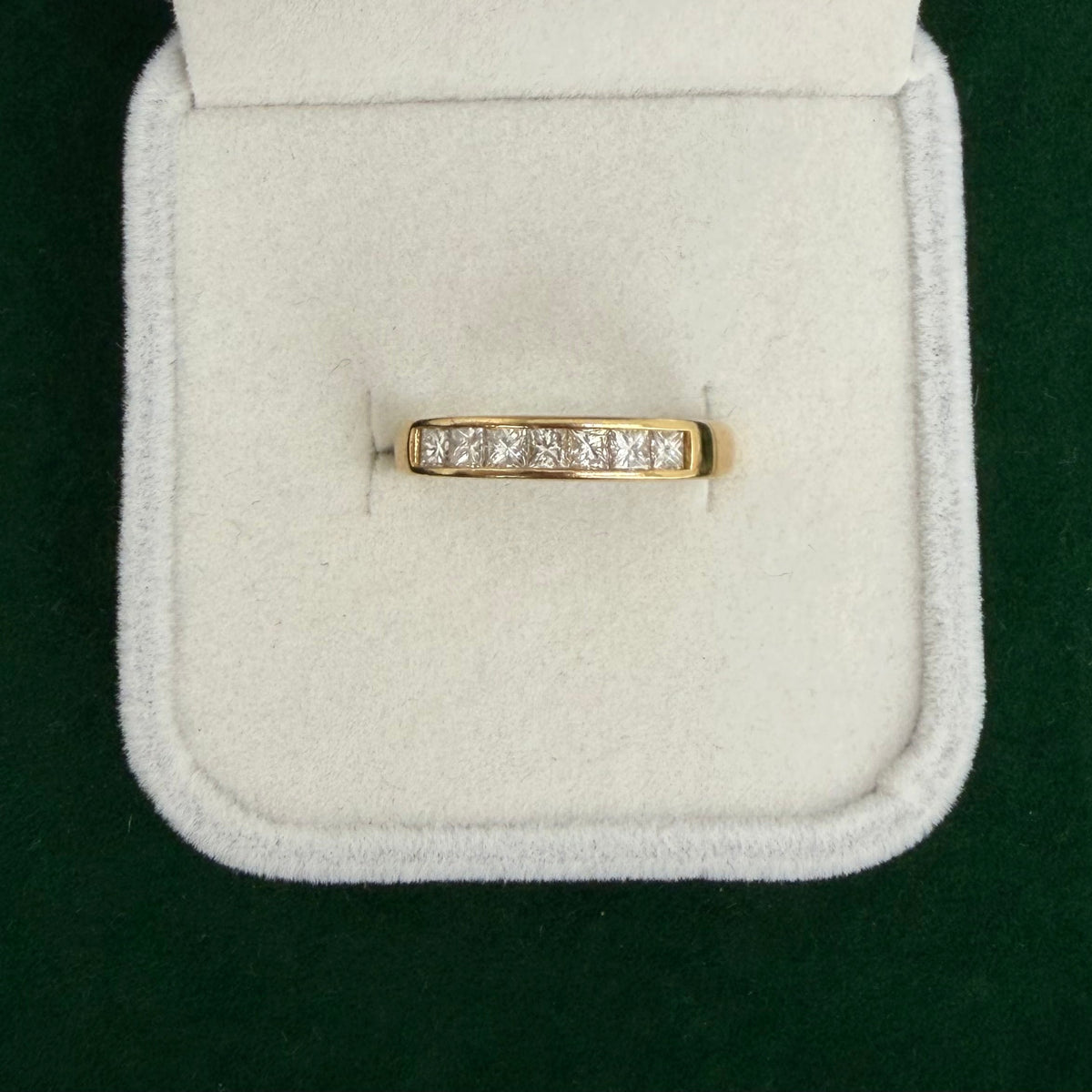 Vintage Half Eternity Diamond Ring (18k Yellow Gold)
