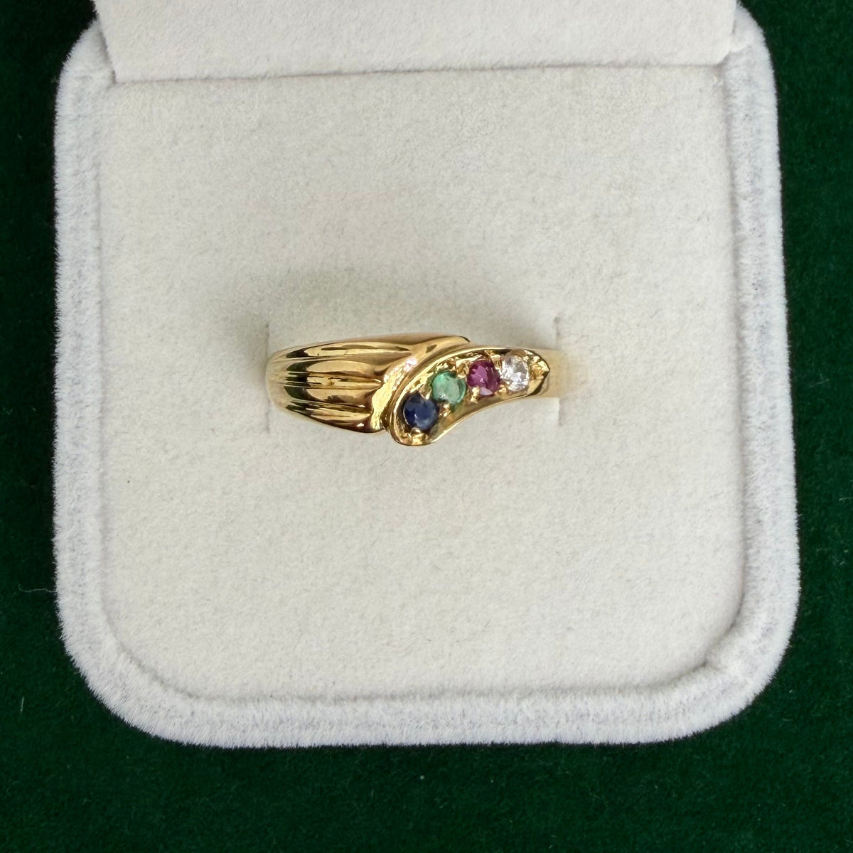 Vintage 4 Gemstone Ring (14k Yellow Gold)