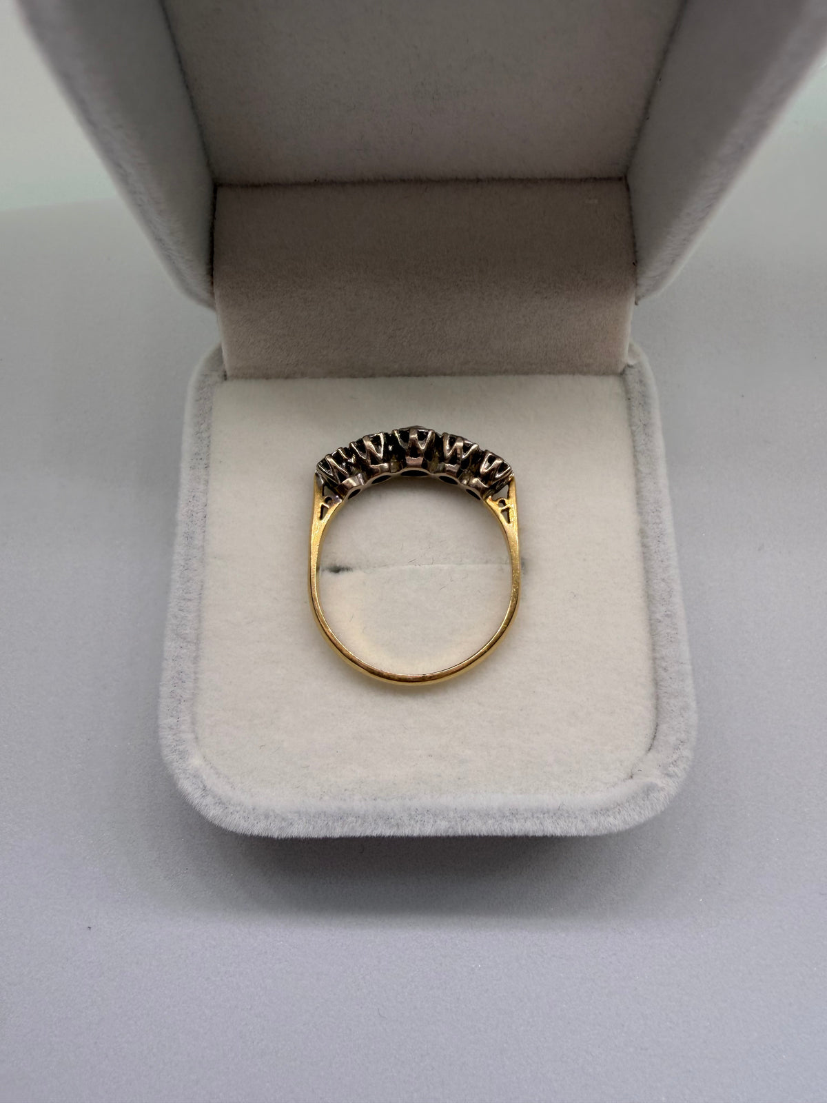 18k Yellow Gold & Platinum 5 Stone Diamond (Old Cut) Ring