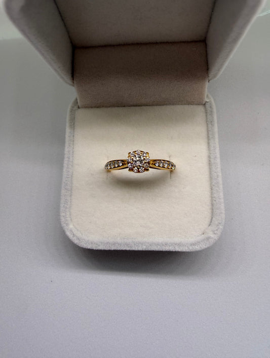 9k Yellow Gold Diamond Ring