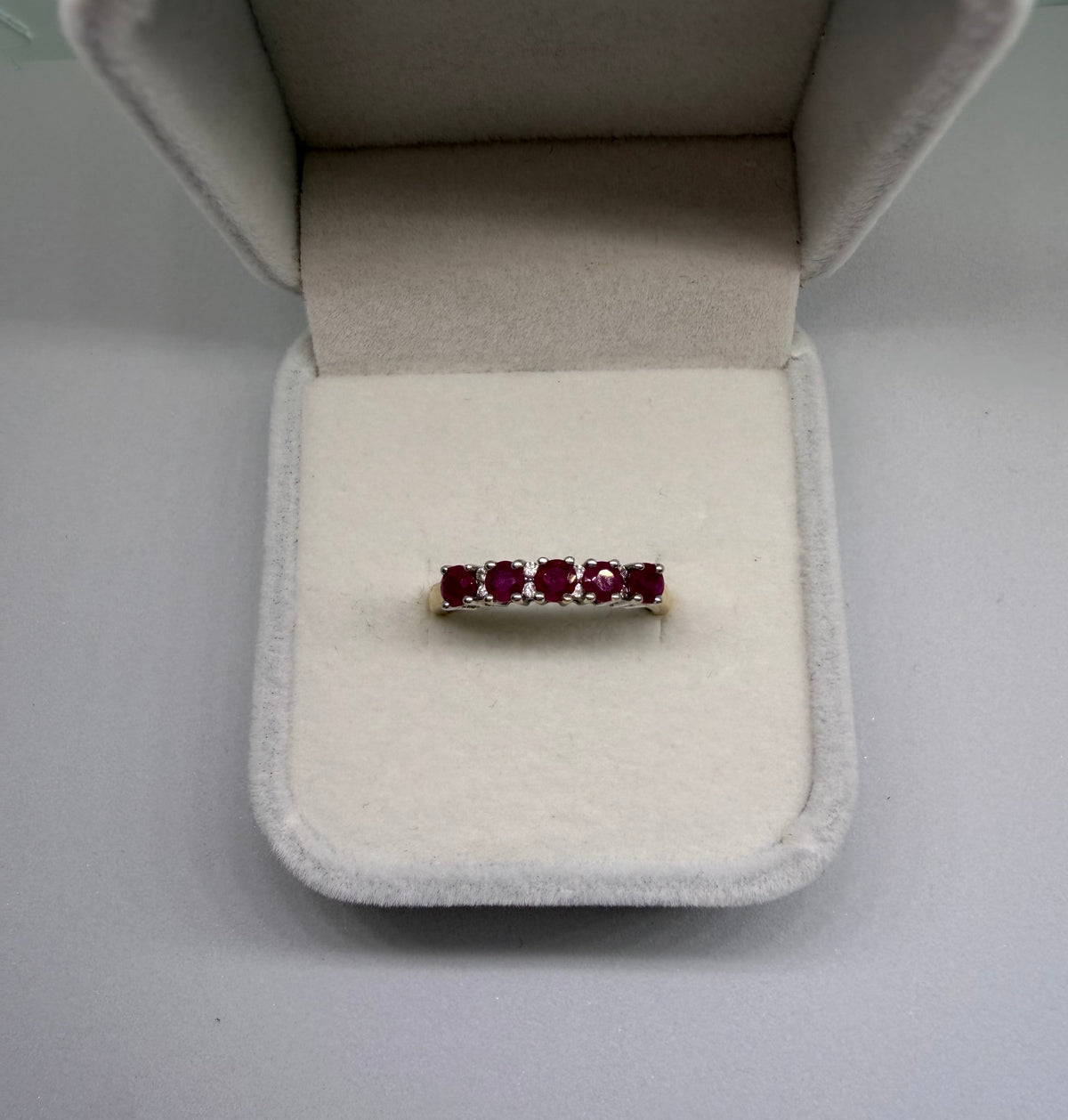 9k Yellow Gold Ruby and Diamond Ring