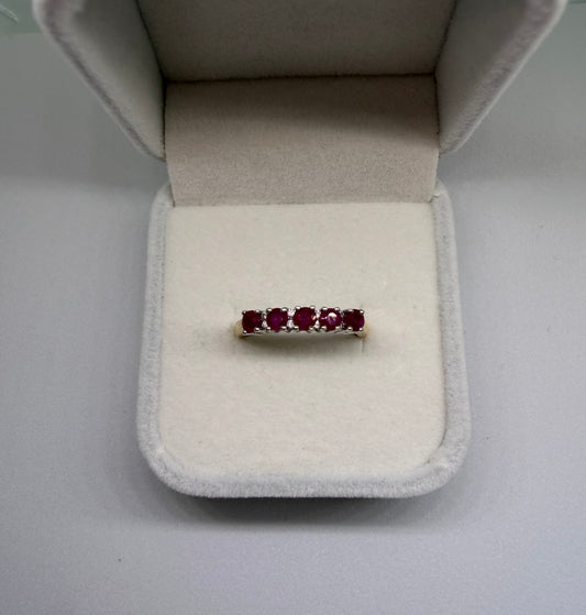 9k Yellow Gold Ruby and Diamond Ring