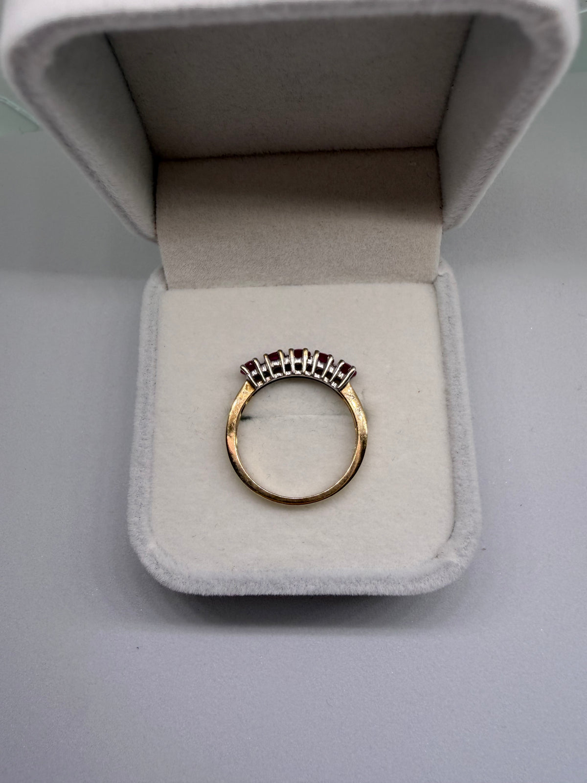 9k Yellow Gold Ruby and Diamond Ring