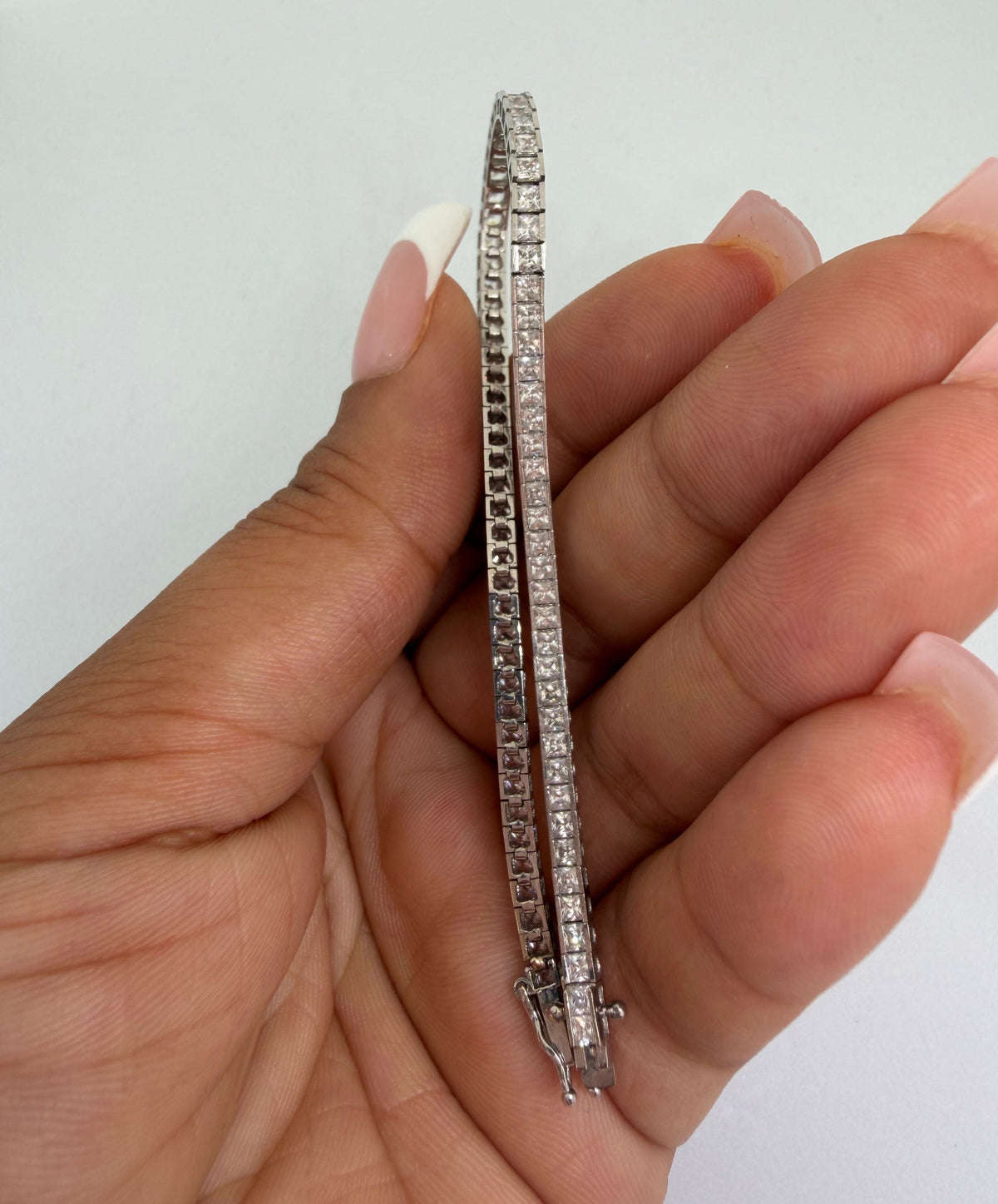 9k White Gold Cubic Zirconia Tennis Bracelet