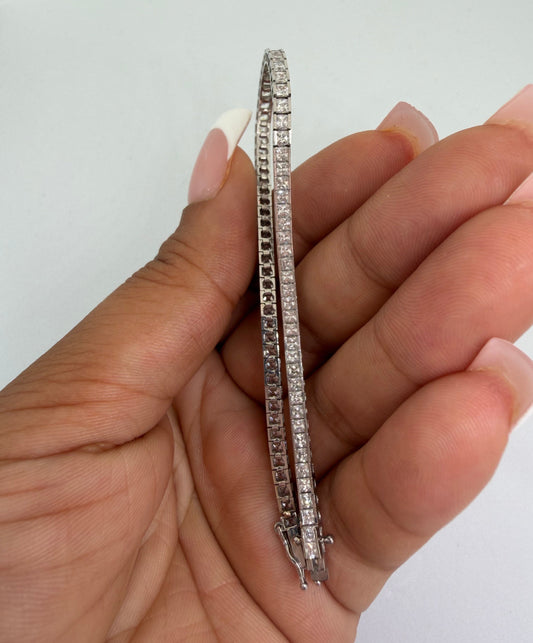 9k White Gold Cubic Zirconia Tennis Bracelet