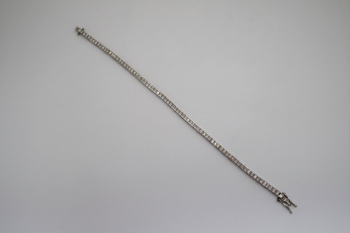 9k White Gold Cubic Zirconia Tennis Bracelet