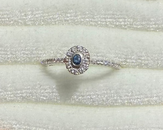 18k White Gold Sapphire & Diamond Ring